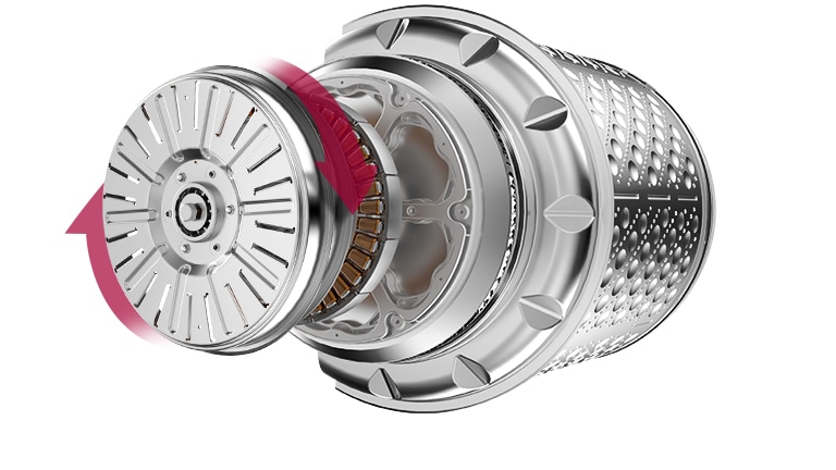 The image of an exploded view of the LG Commercial Laundry machines showcases the internal components of the Inverter Direct Drive™ designed for excellent durability and reliability.