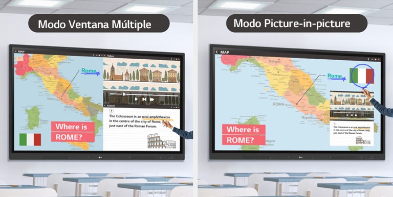 La función de visualización inteligente incluye un modo de múltiples ventanas que muestra los datos uno al lado del otro, así como un modo de Picture-in-picture que puede anular otros datos además de los datos mostrados.