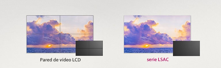 Sin la necesidad de un espacio de instalación adicional, la serie LSAC puede reemplazar una pared de vídeo LCD existente.