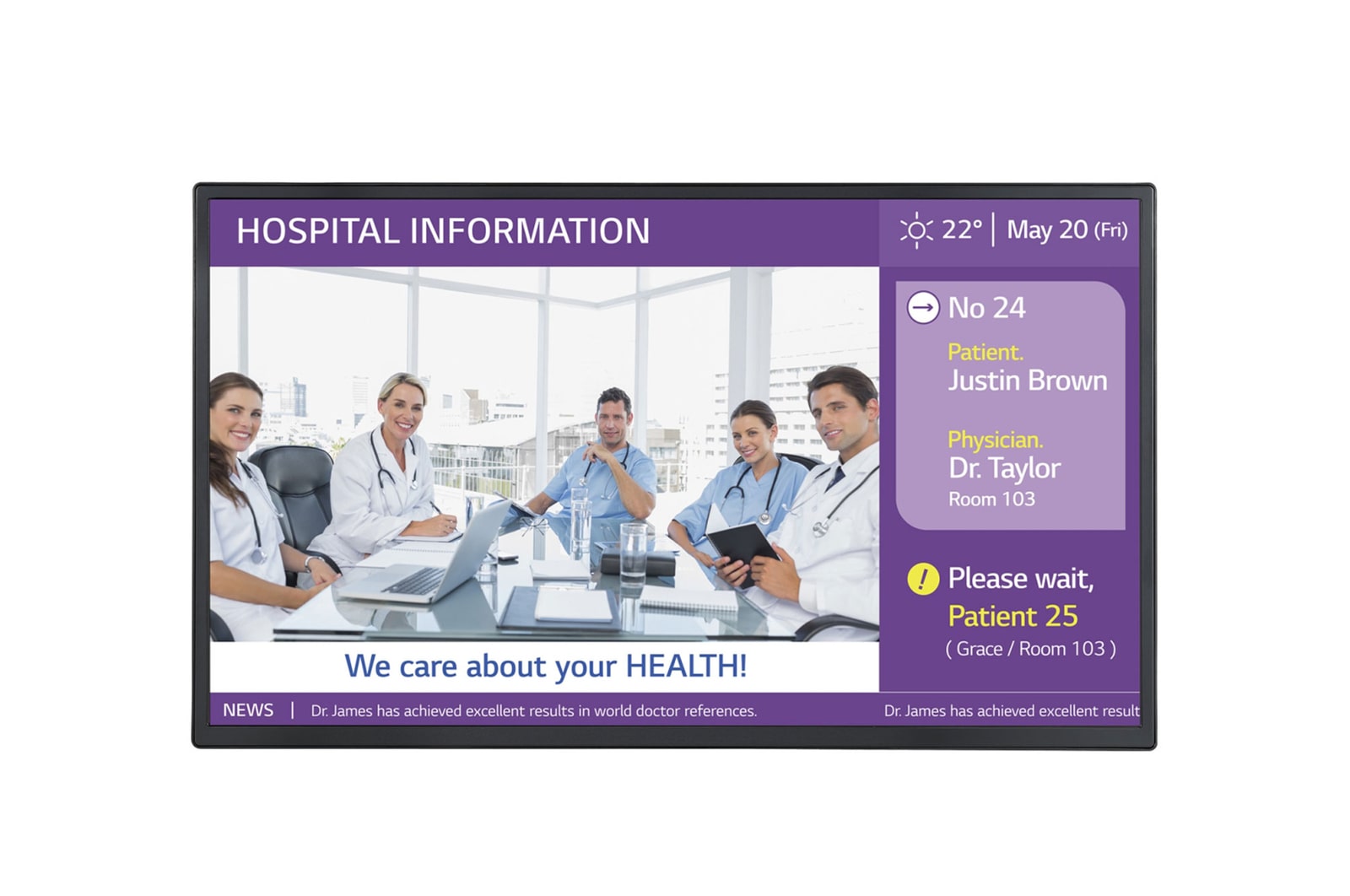 Front view of Señalización estándar para hospitales 32ML5K-B