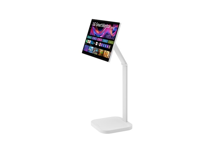 -30 degree side view with monitor height adjusted downward