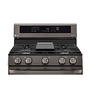 LG Estufa a Gas 5.8 pies cúbicos InstaView™ con Wi-Fi inteligente habilitado para Convección Real con Freidora de Aire, LRGL5825D