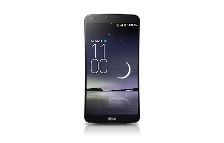 Front view of EL PRIMER SMARTPHONE CON PANTALLA CURVA DE 6”, POLED, ANDROID 4.2.2 JELLY BEAN, PROCESADOR ULTRA RÁPIDO Y BATERÍA DE LARGA DURACIÓN DE 3,500MAH Podrán encontrarlo en Puerto Rico LG-FLEX-D950