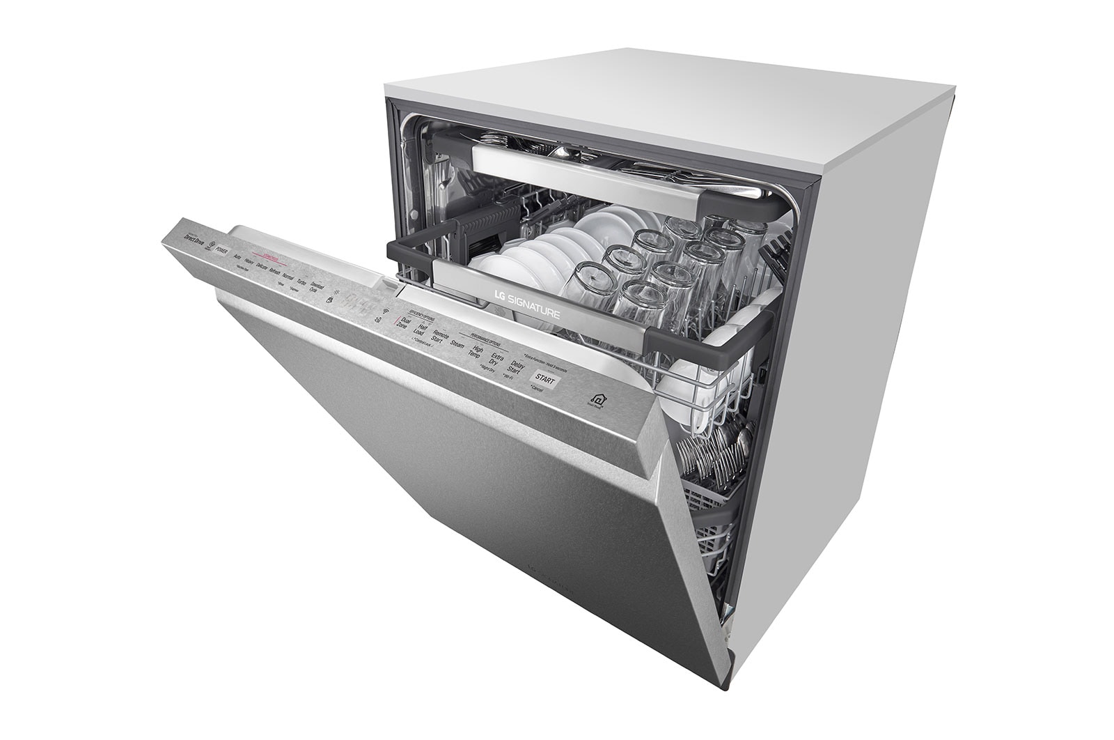 LG Lavaplatos LG SIGNATURE inteligente con Wi-Fi y control superior con TrueSteam® y QuadWash™, LUDP8908SN