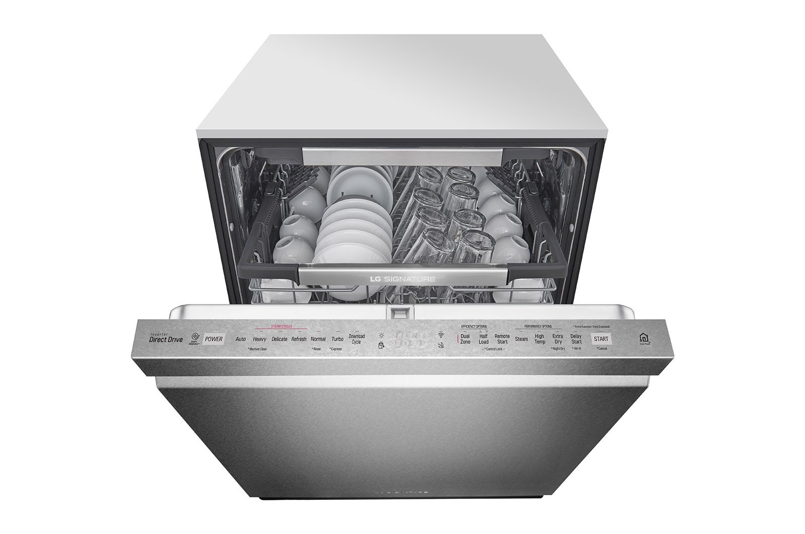 LG Lavaplatos LG SIGNATURE inteligente con Wi-Fi y control superior con TrueSteam® y QuadWash™, LUDP8908SN