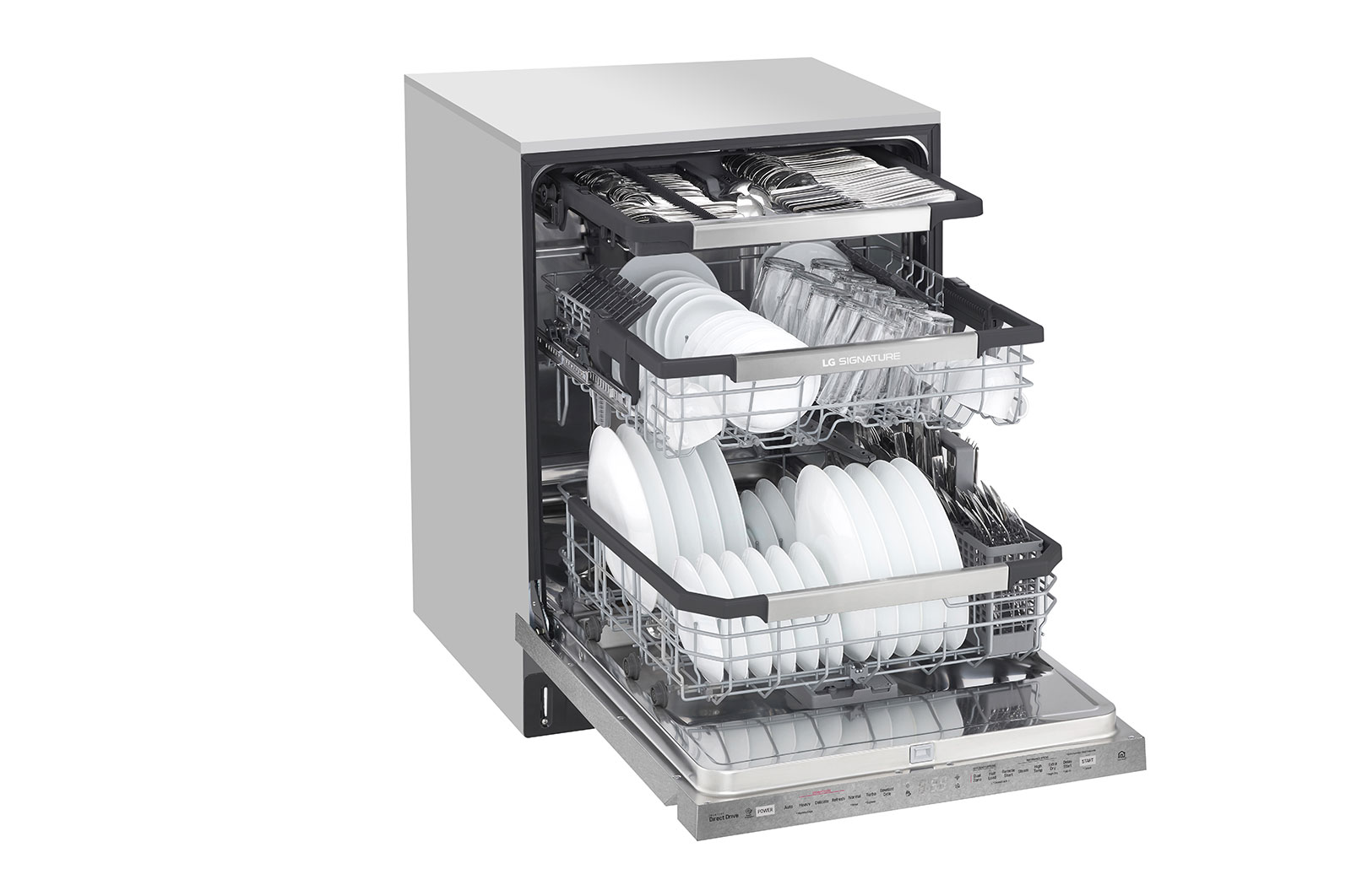 LG Lavaplatos LG SIGNATURE inteligente con Wi-Fi y control superior con TrueSteam® y QuadWash™, LUDP8908SN