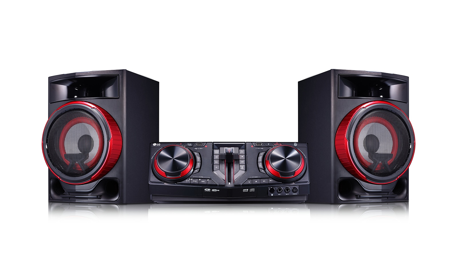 LG Minicomponente LG XBOOM CJ87 de 2350 W de potencia RMS, DJ Loop, TV Sound Sync, Karaoke, CJ87