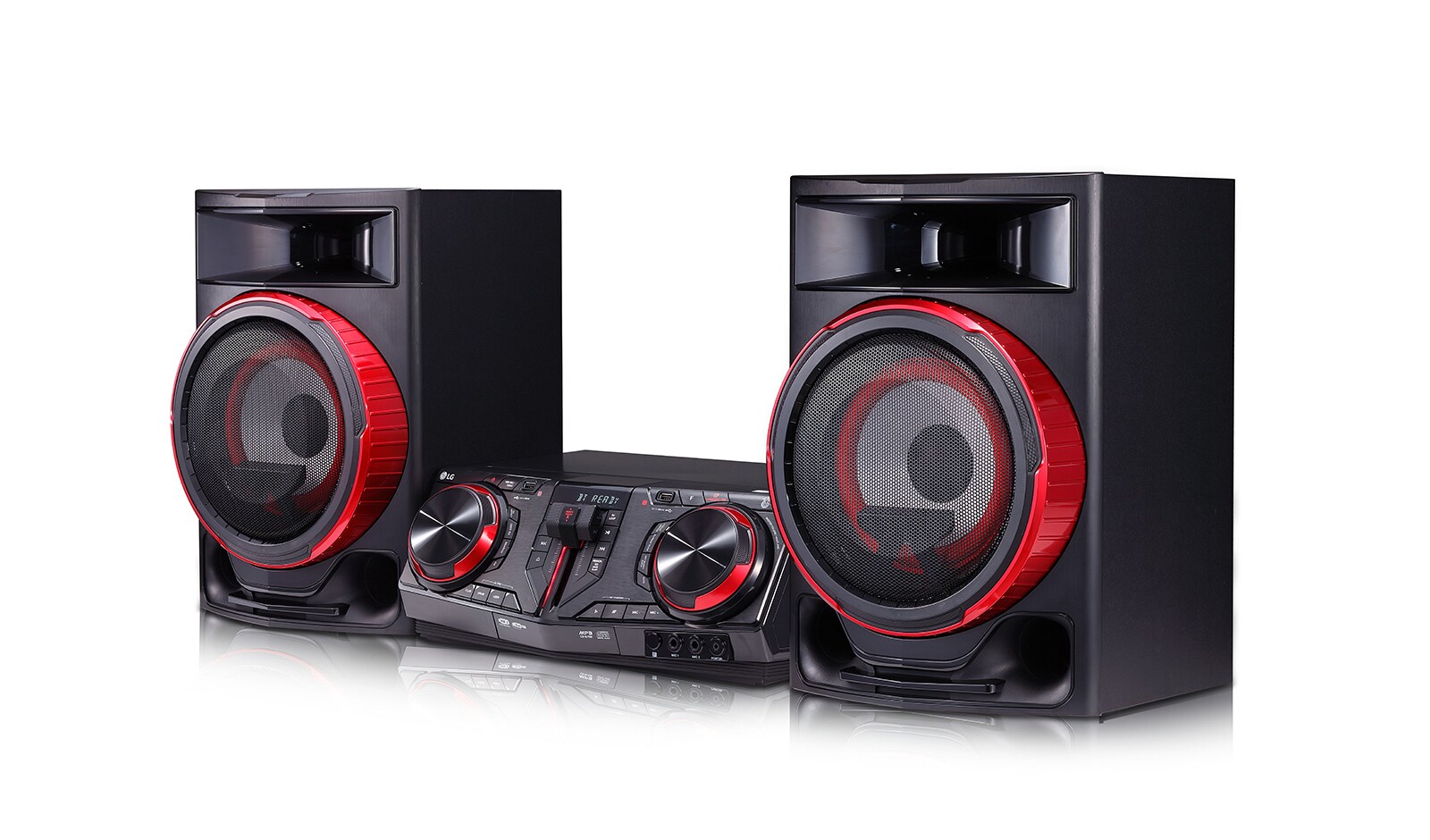 LG Minicomponente LG XBOOM CJ87 de 2350 W de potencia RMS, DJ Loop, TV Sound Sync, Karaoke, CJ87