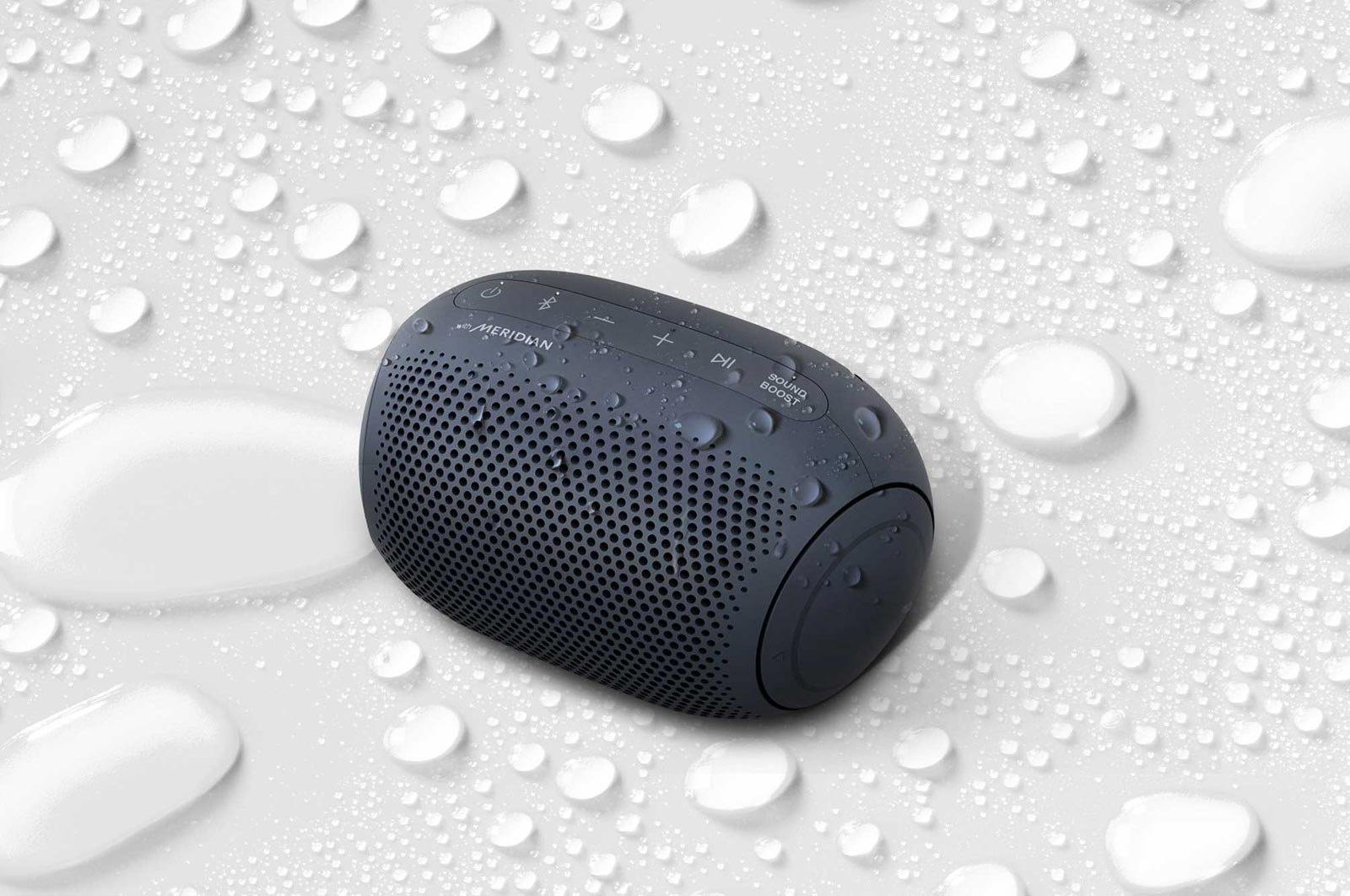 LG Bocina portátil XBOOM Go PL2 | Bluetooth | Certificación IPX5 | Tecnología de Sonido Meridian, PL2