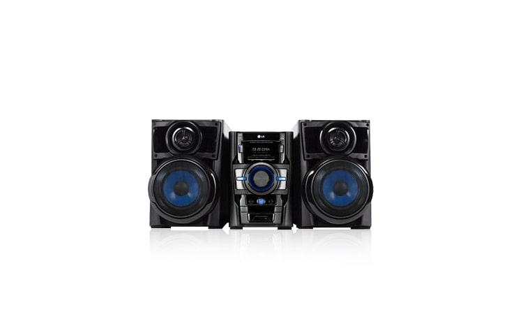 Front view of Sube el volumen y comienza a gozar con tu Mini componente RAD225 de LG. RAD225