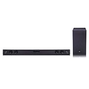 Front view of Barra de sonido LG SJ3 2.1 canales, 300W de potencia, Subwoofer Inalámbrico, Bluetooth SJ3