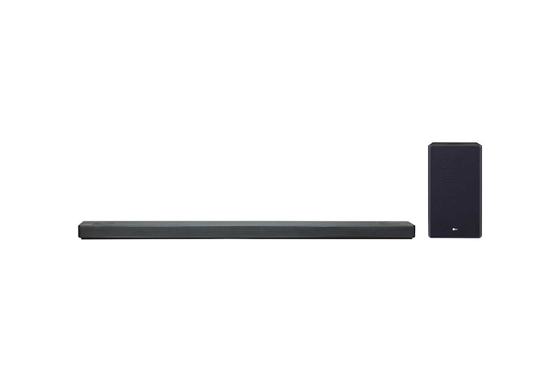 Front view of Barra de sonido LG SL10Y 5.1.2 canales, 570 W de potencia, Tecnología Meridian & Dolby Atmos SL10Y