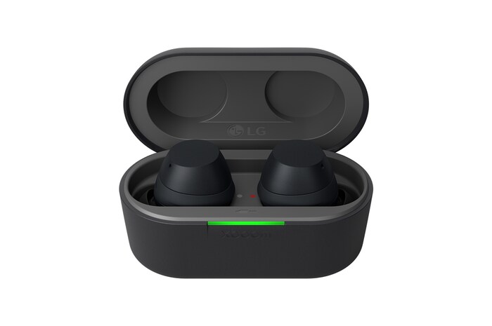 cradle front view with earbuds inside