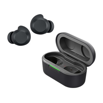 Front view of LG xboom Buds Plus by will.i.am - |Audífonos Bluetooth | xboom Signature Sound con driver de grafeno | Color Negro BUDSPLUS