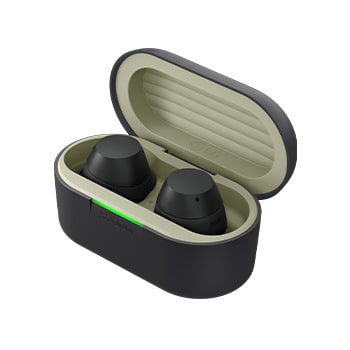 cradle side view with earbuds inside