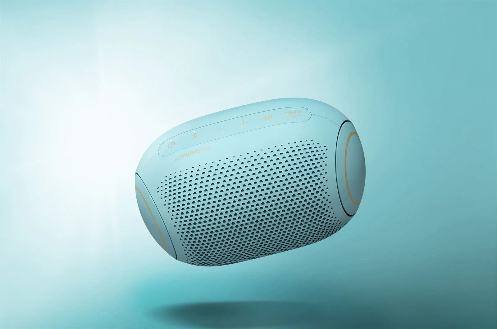 LG Bocina portátil XBOOM Go PL2 | Color celeste| Bluetooth | Certificación IPX5 | Tecnología de Sonido Meridian, PL2B