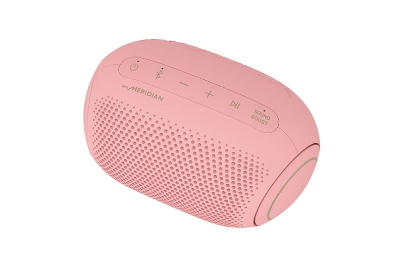 LG Bocina portátil XBOOM Go PL2 | Color rosa| Bluetooth | Certificación IPX5 | Tecnología de Sonido Meridian, PL2P