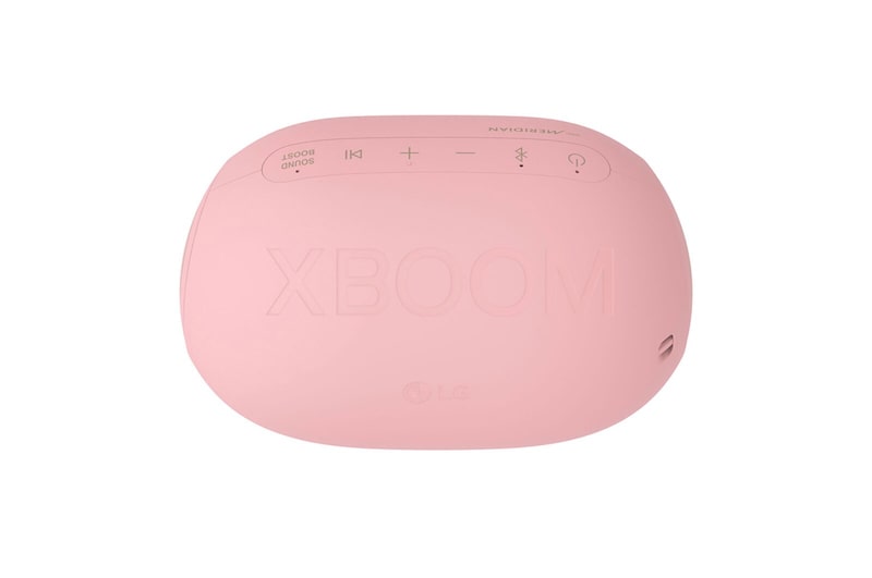 LG Bocina portátil XBOOM Go PL2 | Color rosa| Bluetooth | Certificación IPX5 | Tecnología de Sonido Meridian, PL2P