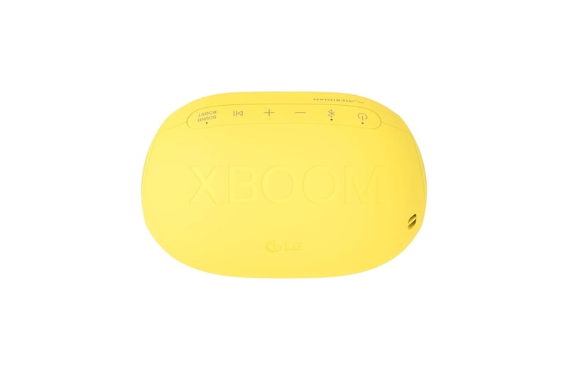 LG Bocina portátil XBOOM Go PL2 | Color amarillo| Bluetooth | Certificación IPX5 | Tecnología de Sonido Meridian, PL2S
