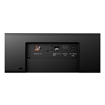 Soundbar top view with grill part separated