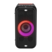 Front view of LG XBOOM XL5S Bocina portatil con bateria de hasta 12Hrs, LED RGB, entrada karaoke y guitarra, resistencia a salpicaduras, Power Bank. XL5S