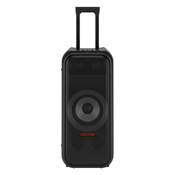 Close up of speaker top. It shows buttons and LG logo.