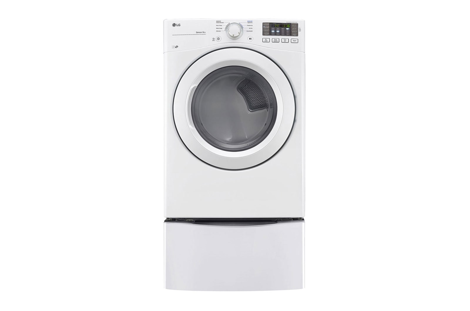 Front view of 20kg Secadora a Gas de Carga Frontal  &amp; Smart Diagnosis, Color Blanco DF20WV