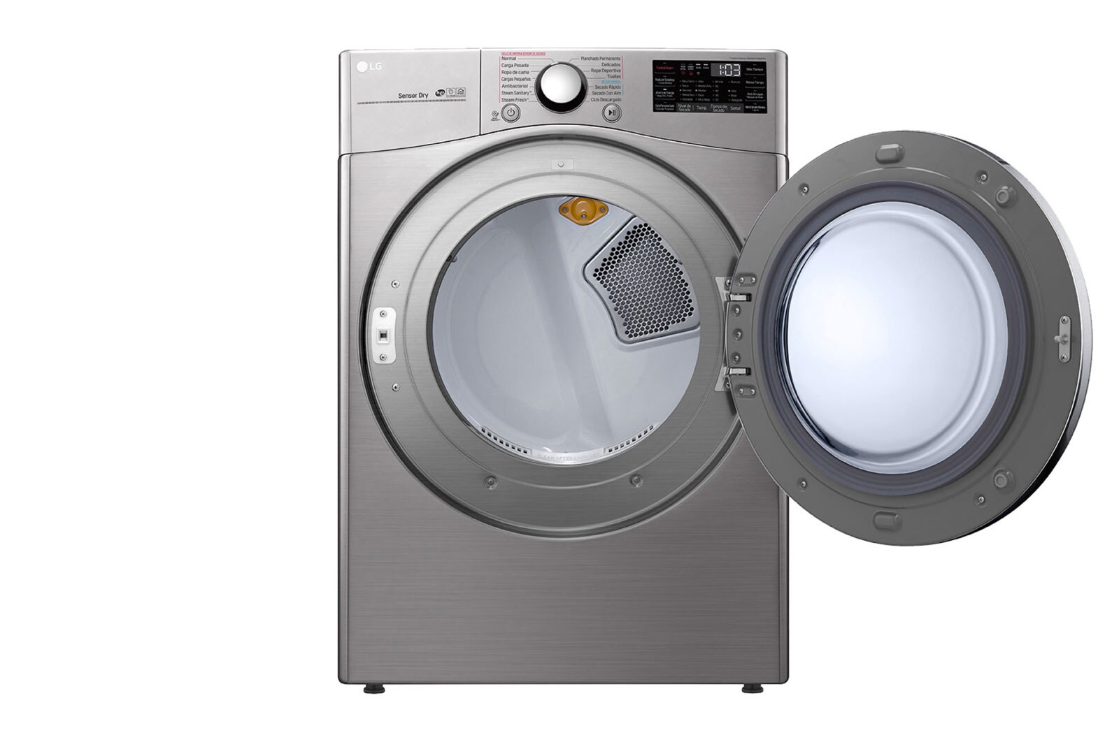 LG 20kg Secadora Eléctrica de Carga Frontal con Vapor & SmartThinQ(Wi-Fi), Color Acero, DF22VV2SBE