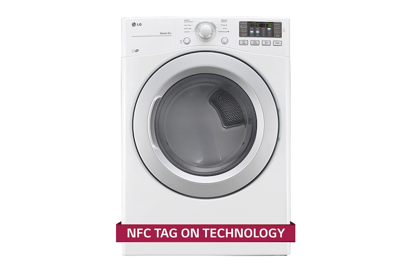 LG 7.3cu.ft Secadora Electrica de Carga Frontal & SmartThinQ(Wi-Fi),Sensor Secado, Color Blanco, DLE3170W