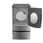 LG 7.4cu.ft Secadora Gas de Carga Frontal con Vapor & SmartThinQ(Wi-Fi), Color Acero, DLGX5001V