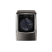 Front view of 9.0 pᶟ |Secadora a Gas |Carga frontral| Vapor| Acero Inoxidable Negro | ThinQ™ DLGX9501K