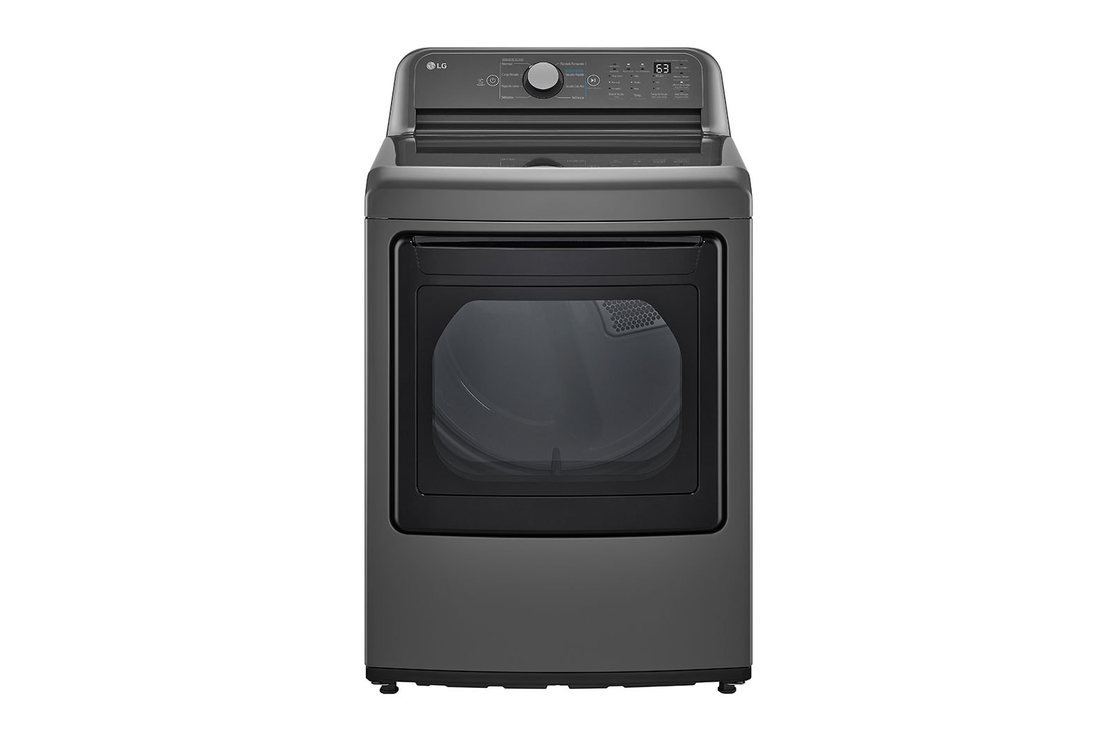 Front view of Secadora a Gas Carga Frontal 25 Kg Sensor Dry Smart Diagnosis™, Middle Black DT25MTGK