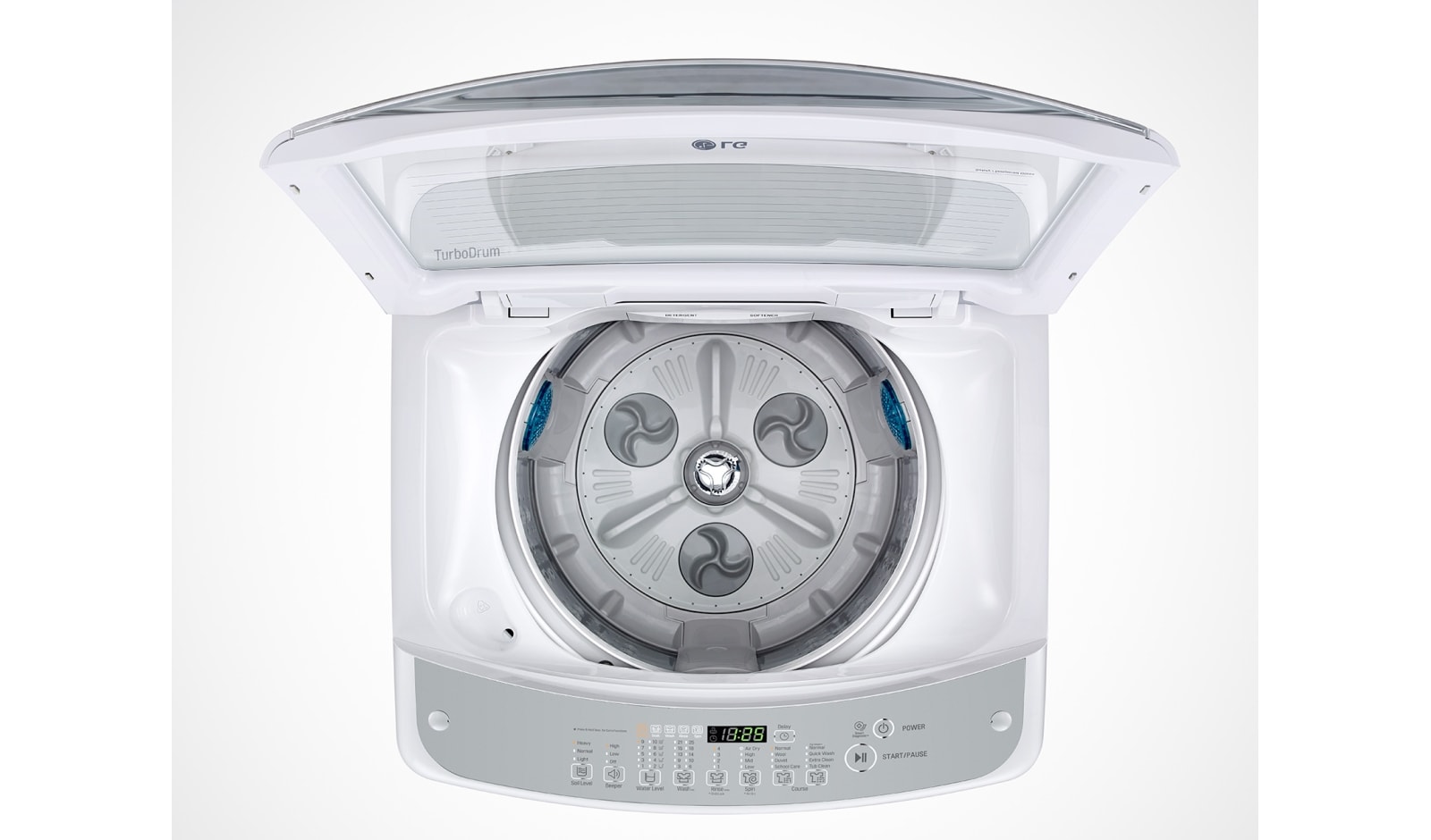 LG Lavadora Carga Superior, TurboDrum™, 17kg/ 37lbs, Color Blanco, WFS1719ET