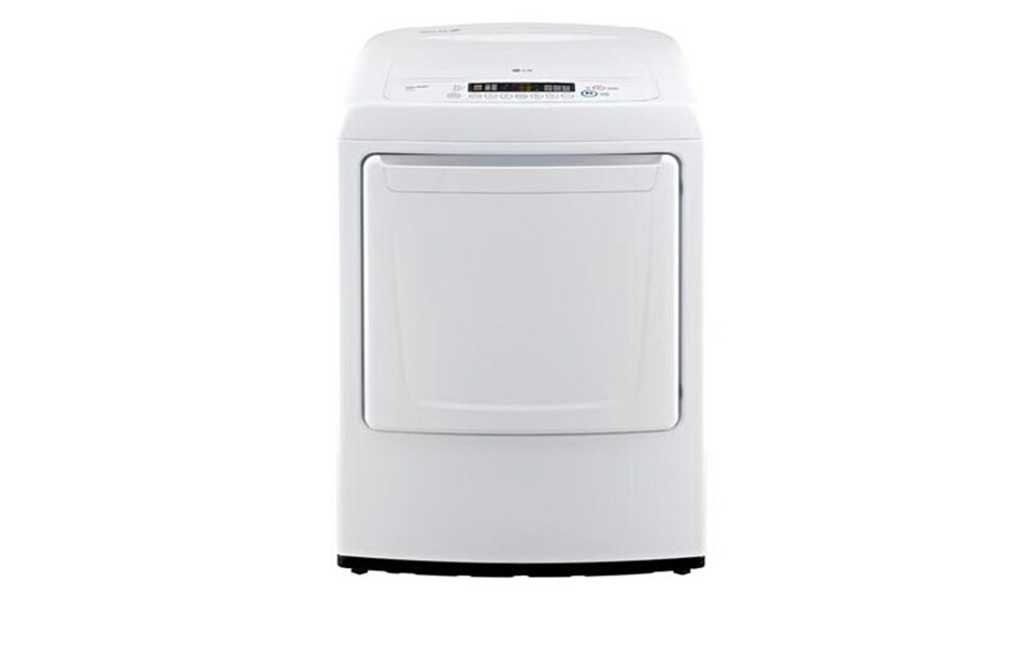 Front view of Secadora de Gas de carga frontal con capacidad ultra amplia de 7,3 pies cúbicos (20kgs) y con diseño de control delantero distintivo y moderno DLG1002W