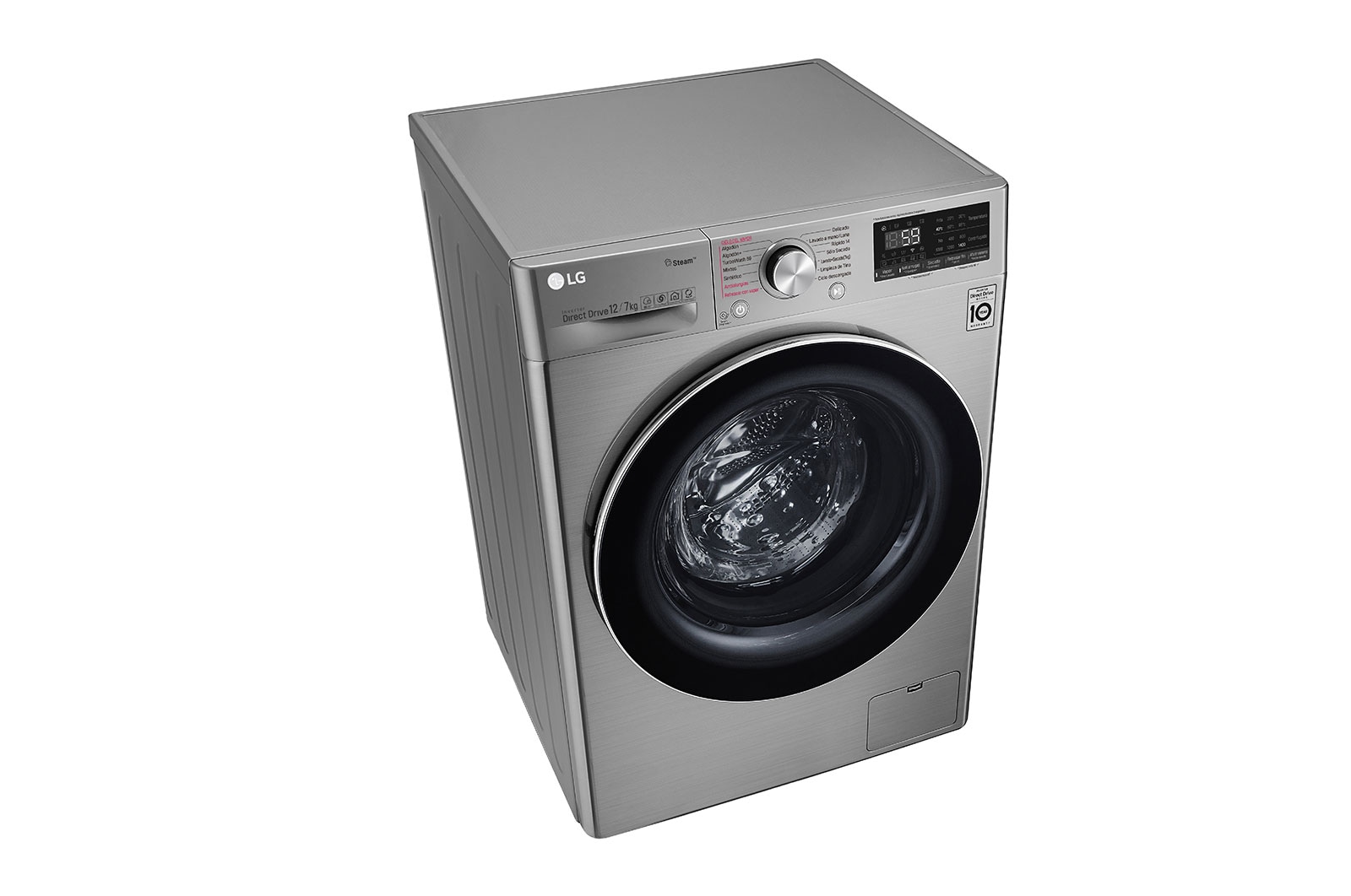 LG 12/7kg Lavasecadora Carga Frontal con Vapor, AI Direct Drive Inverter & Smart ThinQ (Wi-Fi), Color Acero, WD12VVC3S6C
