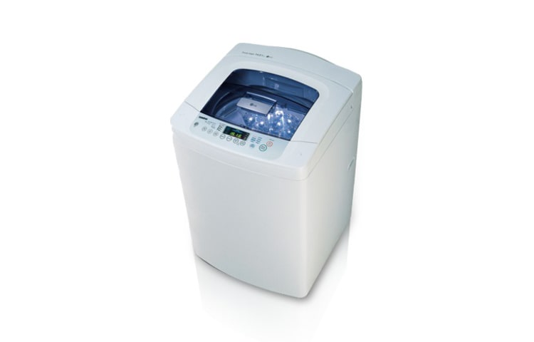 Front view of 14Kg de capacidad con 3 impulsadores y 8 programas de lavado. WF-T1422TP