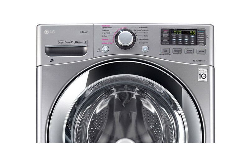 LG Lavadora Direct Drive Inverter de Carga Frontal, Capacidad 20 kgs, 6 Motion DD, TurboWash™, color acero, WM20VVS6