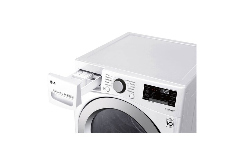 LG 22kg Lavadora Carga Frontal con Direct Drive Inverter & Smart ThinQ (Wi-Fi), Color Blanco, WM22WV26