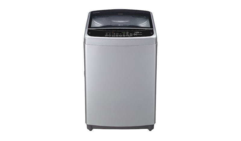 Front view of Lavadora Smart Inverter de Carga Superior con 16kgs de Capacidad, TurboDrum™, color plateado WT16SSB