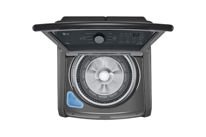 LG Lavadora Carga Superior 23kg con Direct Drive Inverter, Agitador, TurboDrum, Smart Diagnosis, Color Middle Black, WT23MT6HKA
