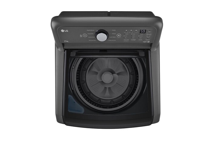 LG Lavadora Carga Superior 23kg con Direct Drive Inverter, Agitador, TurboDrum, Smart Diagnosis, Color Middle Black, WT23MT6HKA
