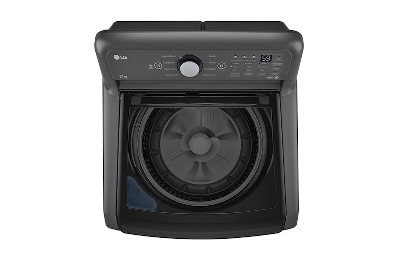 LG Lavadora Carga Superior 23kg con Direct Drive Inverter, Agitador, TurboDrum, Smart Diagnosis, Color Middle Black, WT23MT6HKA
