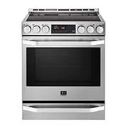 Front view of LG STUDIO 6.3 ft³ Horno Eléctrico Individual con Slide-In-Range (Cocina Deslizable) con ProBake Convection® LSSE3027ST