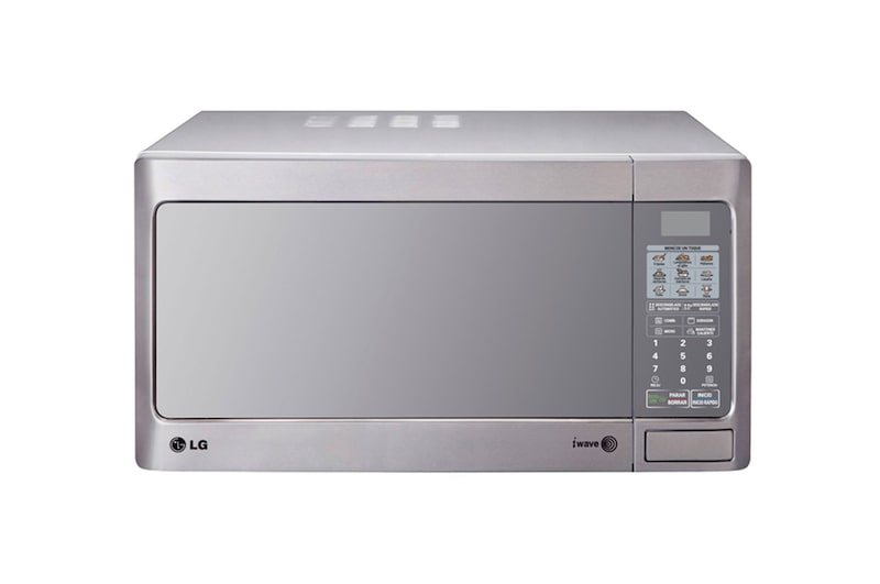 Front view of HORNO CON CAPACIDAD 1,4 PIES/40 LITROS, POTENCIA 1400W EN MICROONDAS Y 1200W EN DORADOR, SISTEMA INTELO WAVE PARA COCCIÓN UNIFORME MH1443XAR