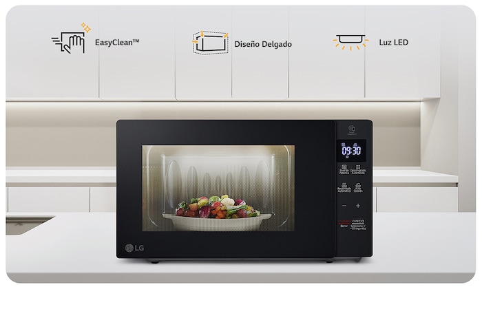LG Microondas NeoChef™ Slim 0.7p³ LG MS2032GAS EasyClean™ 700W Negro, MS2032GAS