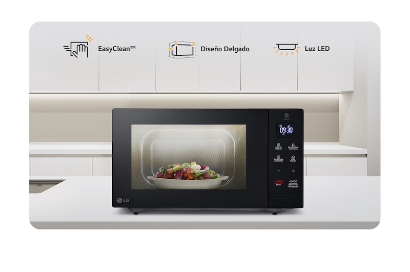 LG Microondas NeoChef™ Slim 1.1p³ EasyClean™ 900W Negro, MS3032JAS