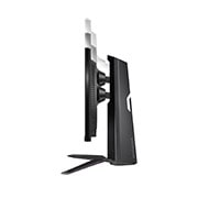 side view of the monitor moving downwards for height adjustment