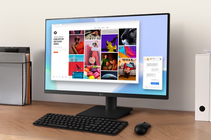 El monitor LG con tecnología IPS destaca el rendimiento de las pantallas de cristal líquido. Puede proporcionar una reproducción de color clara y ayudar a los usuarios a ver la pantalla en un rango de ángulo amplio de 178°.