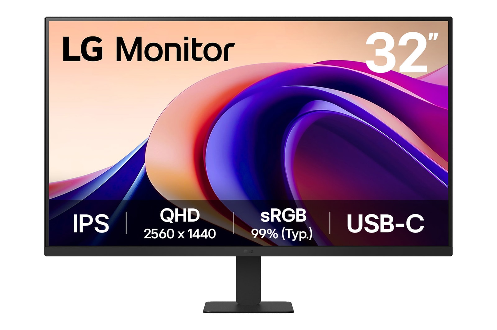 Front view of Monitor 31.5” QHD IPS 100Hz con HDR10 y USB Type-C™ 15W PD 32U631A-B