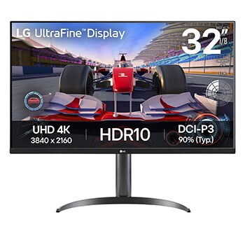 Front view of Monitor LG UltraFine™ 4K HDR de 31.5" con imagen precisa y nítida 32UR550K-B